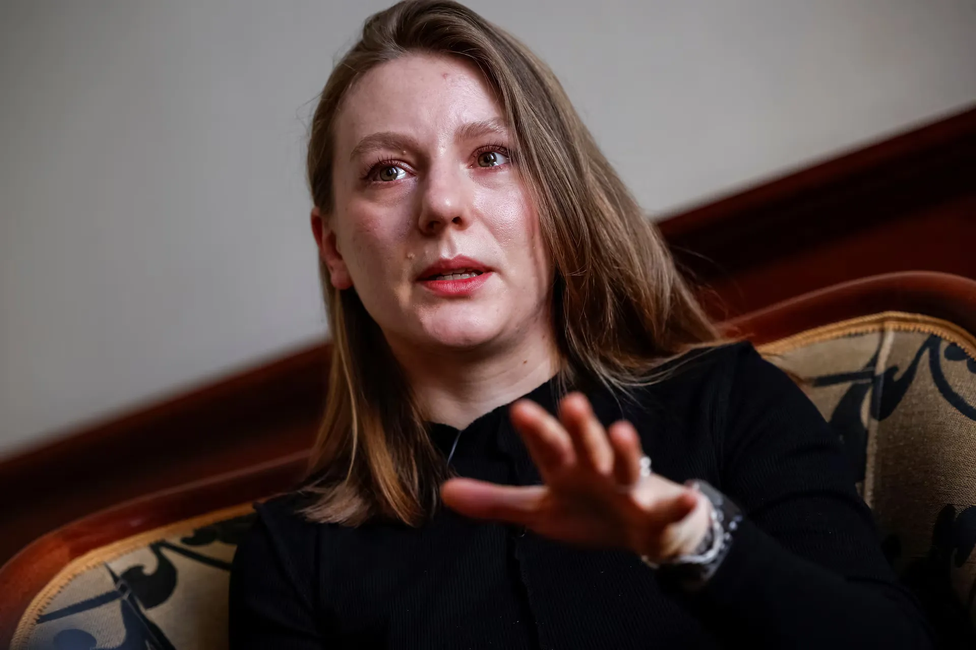 Марія Панкова, подруга 25-річного Павла Гуменюка, військовослужбовця 47-ї Магурської окремої механізованої бригади з позивним «Гор», який був оголошений зниклим безвісти в Курській області Росії, говорить під час інтерв'ю Reuters на тлі нападу Росії на Ук